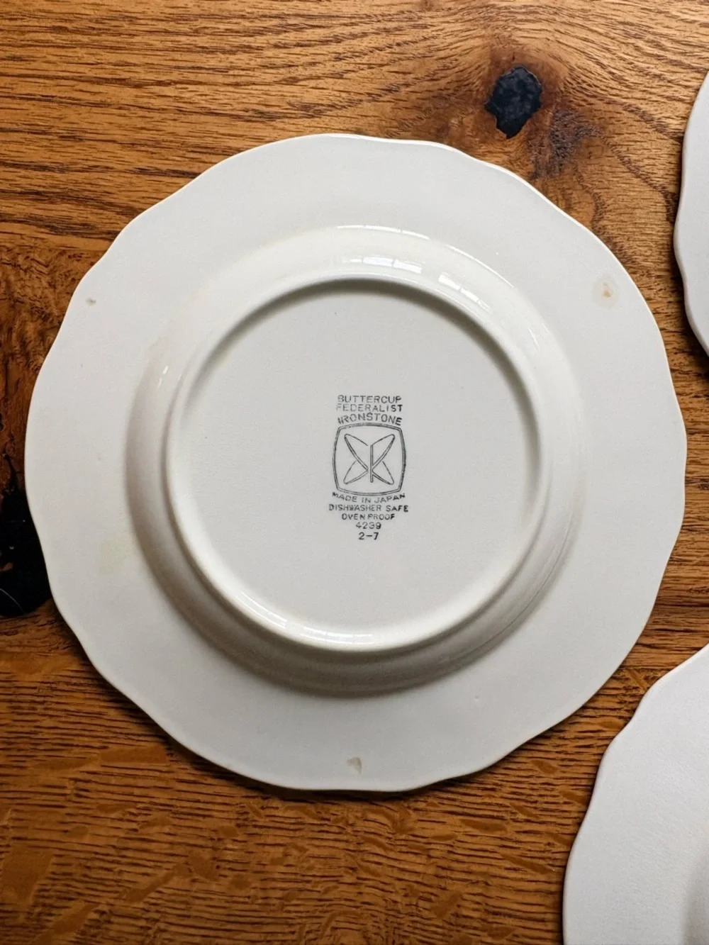 Vintage Buttercup Federalist Ironstone- made in Japan- Set of 3 salad plates